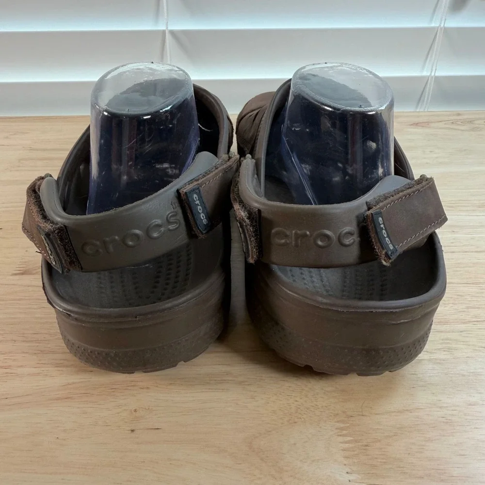 Crocs Clogs Men's Dark Brown Bogota Adjustable Strap Casual Shoes - 11